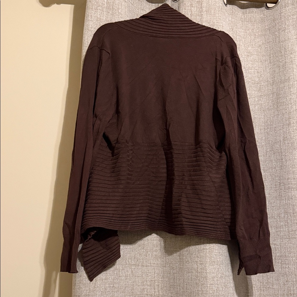 Cato Chocolate Brown Ribbed Women's cardigan XL - Picture 3 of 3